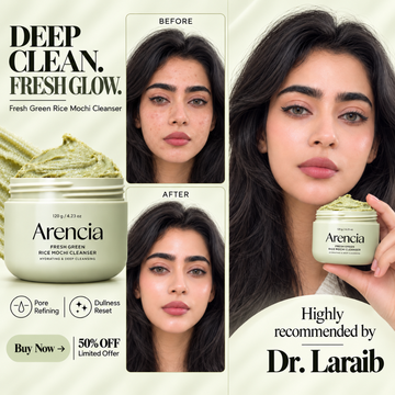 Arencia Fresh Green Rice Mochi Cleanser  – Deep Pore Cleanse & Hydrating Facial Wash – Brightens, Smooths & Refines