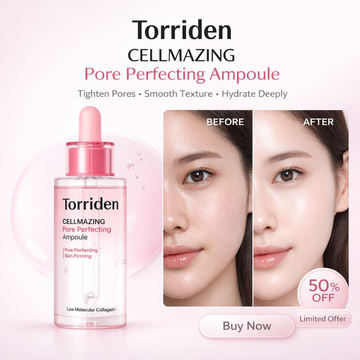 Torriden Cellmazing Pore Perfecting Ampoule | 5D Collagen + Low Molecular Collagen | Tightens Pores, Removes Blackheads & Smooths Texture | 49% Pore Area Improvement in 2 Weeks